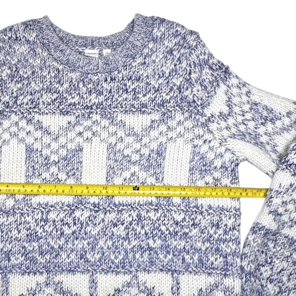 VTG Gap Fair Isle Sweater Sz.S Blue Chunky Knit Alpaca Blend Chunky Nordic Cozy - Picture 7 of 12